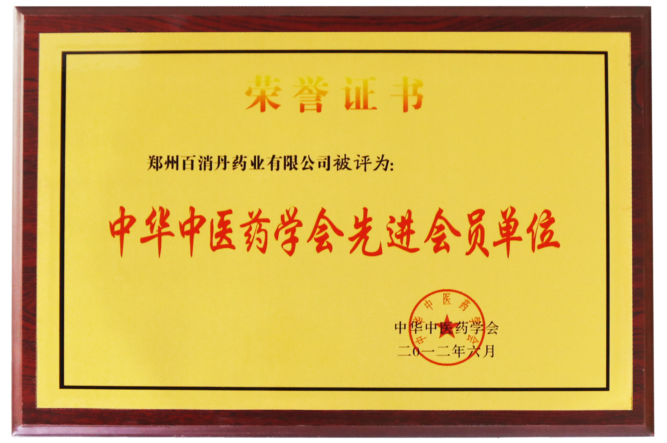 中華中醫藥協會先進會員單位